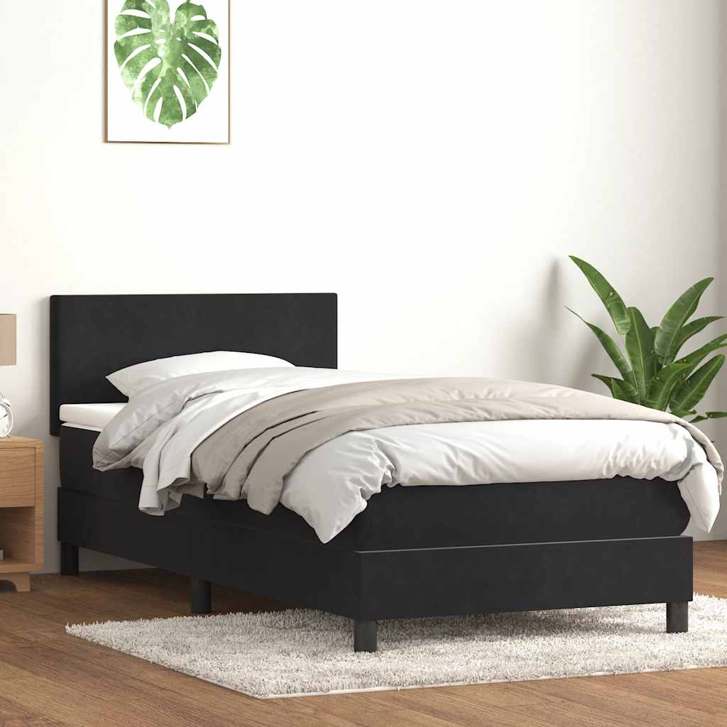 Boxspring met matras fluweel zwart 80x220 cm