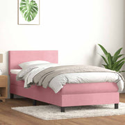 Boxspring met matras 80x220 cm roze fluweel