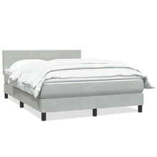 Boxspring met matras fluweel lichtgrijs 160x220 cm