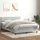 Boxspring 160x220 cm fluweel lichtgrijs