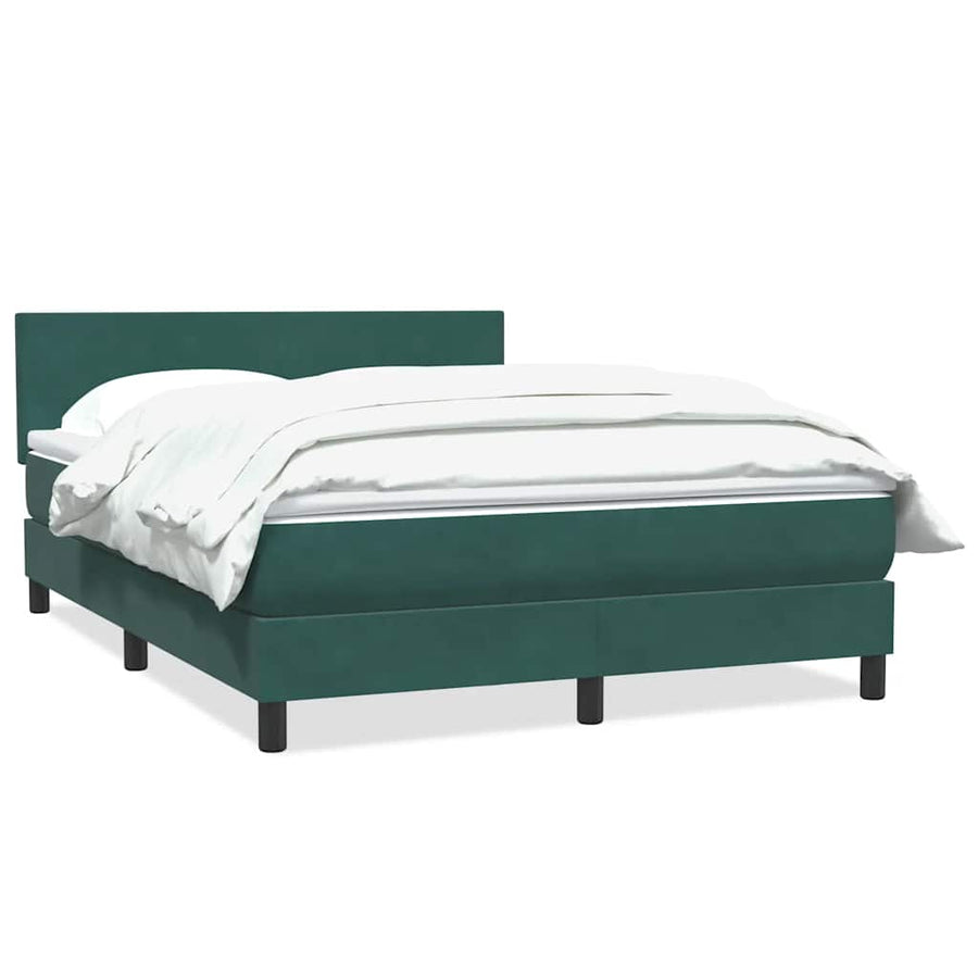 Boxspring met matras fluweel donkergroen 160x220 cm