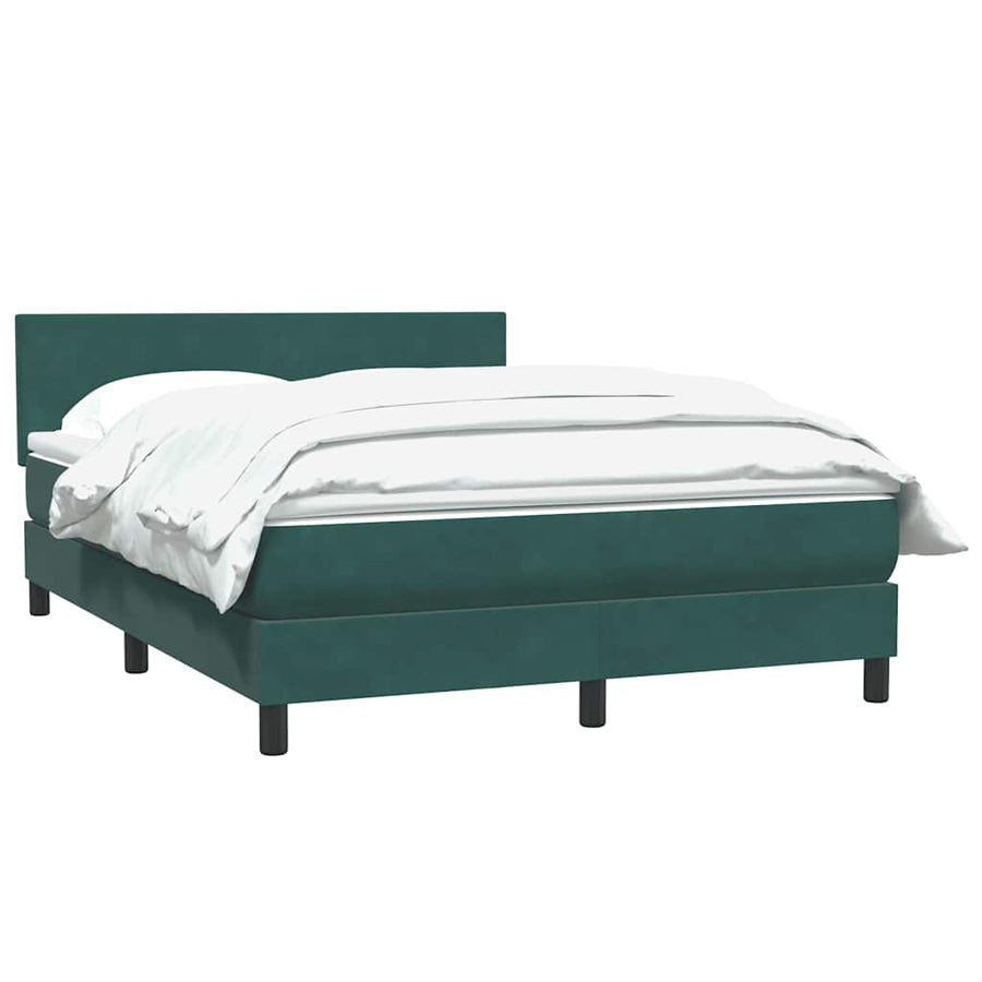 Boxspring met matras fluweel donkergroen 160x220 cm
