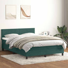 Boxspring met matras 160x220 cm donkergroen fluweel