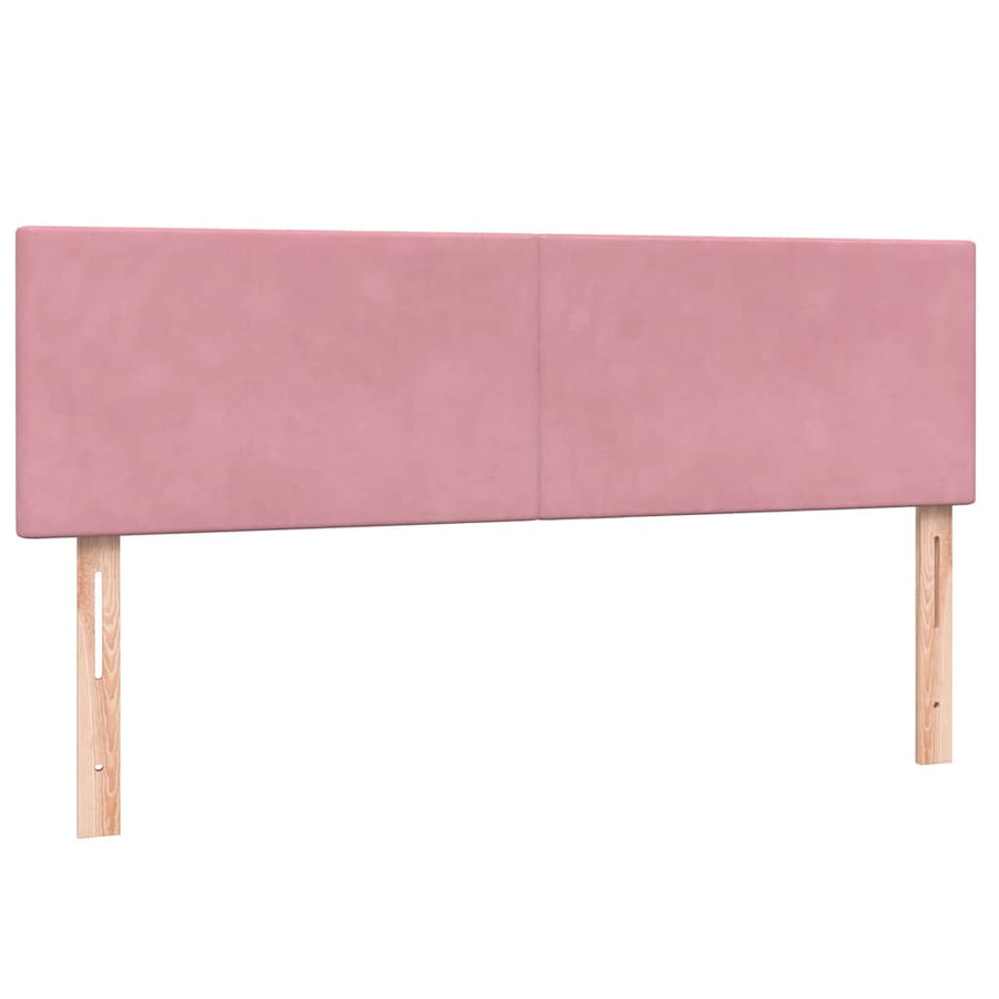 Boxspring met matras fluweel roze 160x220 cm
