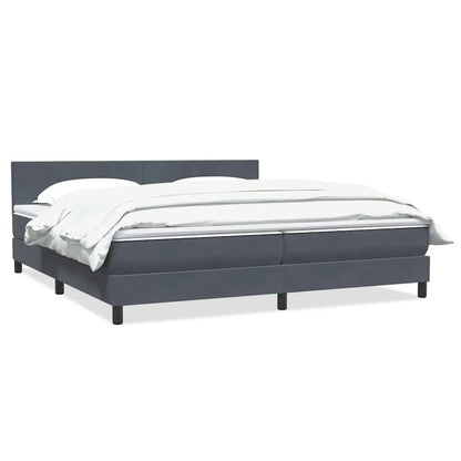 Boxspring met matras fluweel donkergrijs 180x220 cm