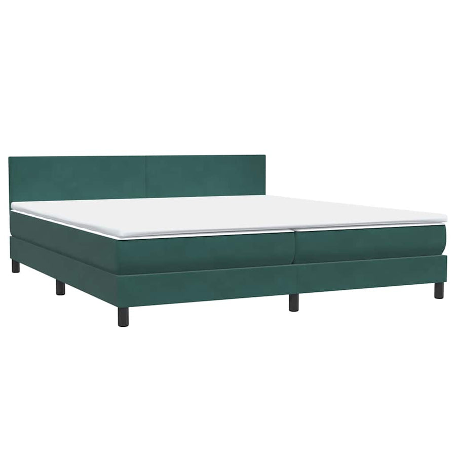 Boxspring Met Matras Fluweel 180 x 220 cm Donkergroen