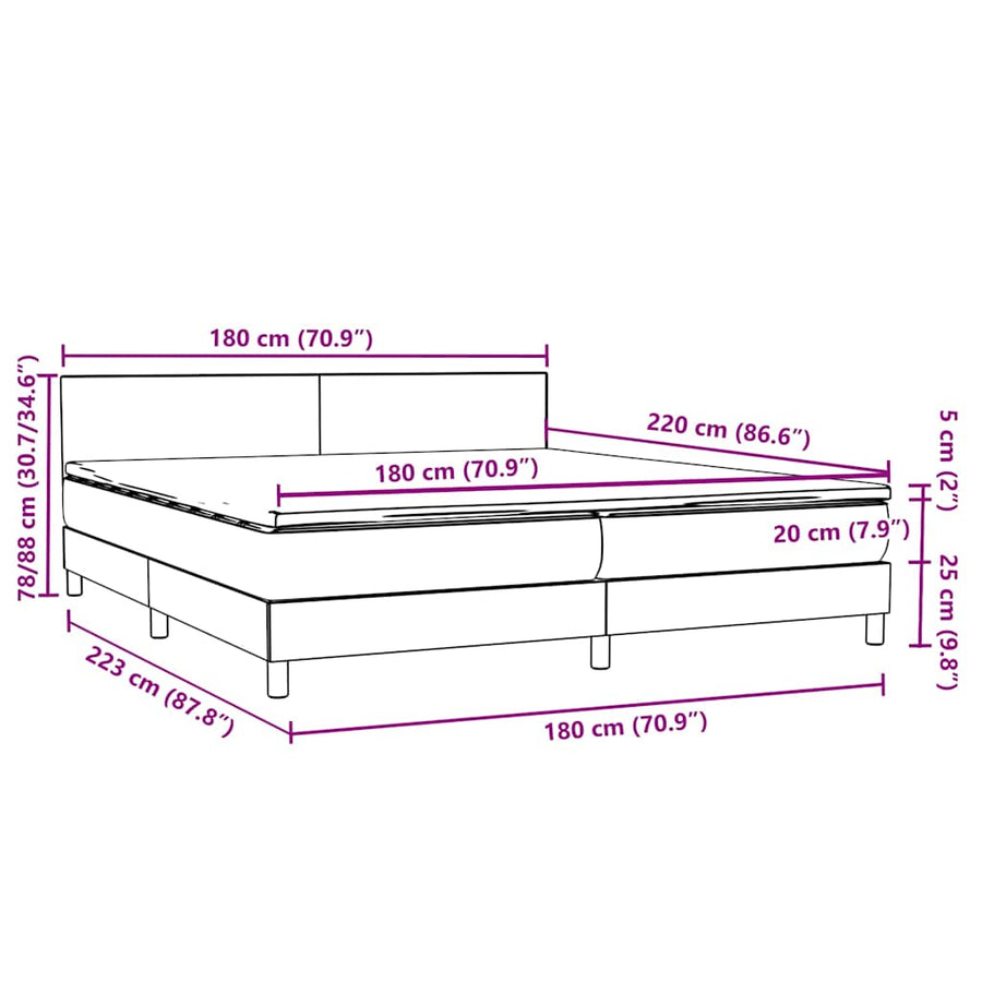 Boxspring Met Matras Fluweel 180 x 220 cm Donkergroen
