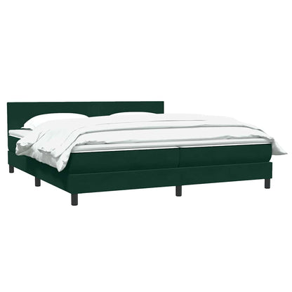 Boxspring Met Matras Fluweel 180 x 220 cm Donkergroen