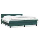 Box spring bed with dark green velvet mattress 180x220 cm