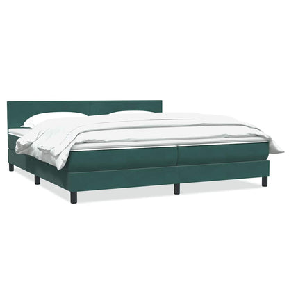 Boxspring Met Matras Fluweel 180 x 220 cm Donkergroen