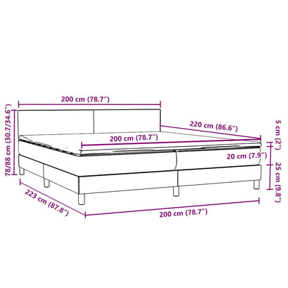 Boxspring met matras fluweel zwart 200x220 cm