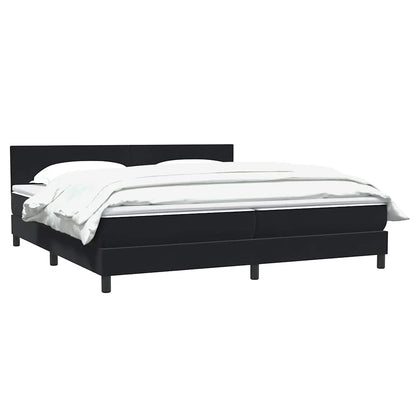 Boxspring met matras fluweel zwart 200x220 cm