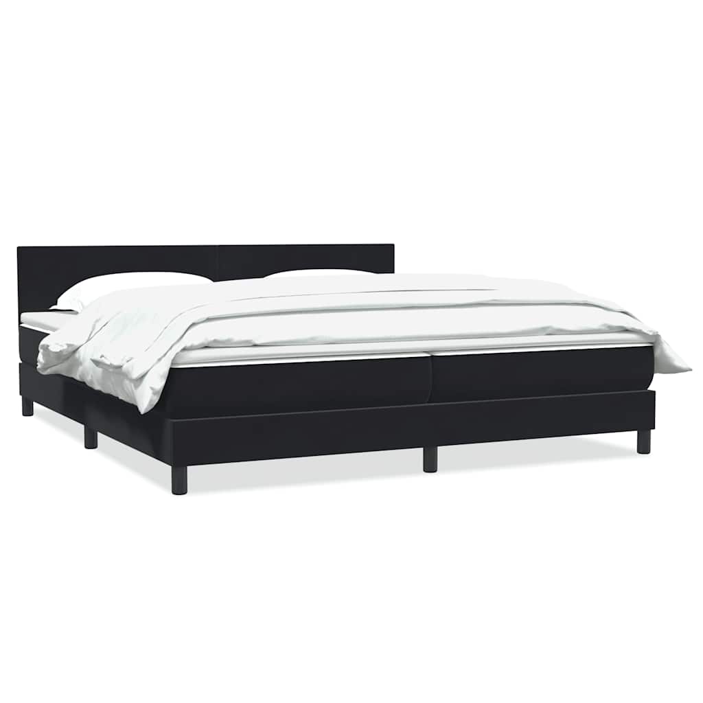 Boxspring met matras fluweel zwart 200x220 cm