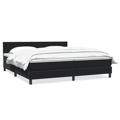 Boxspring met matras fluweel zwart 200x220 cm