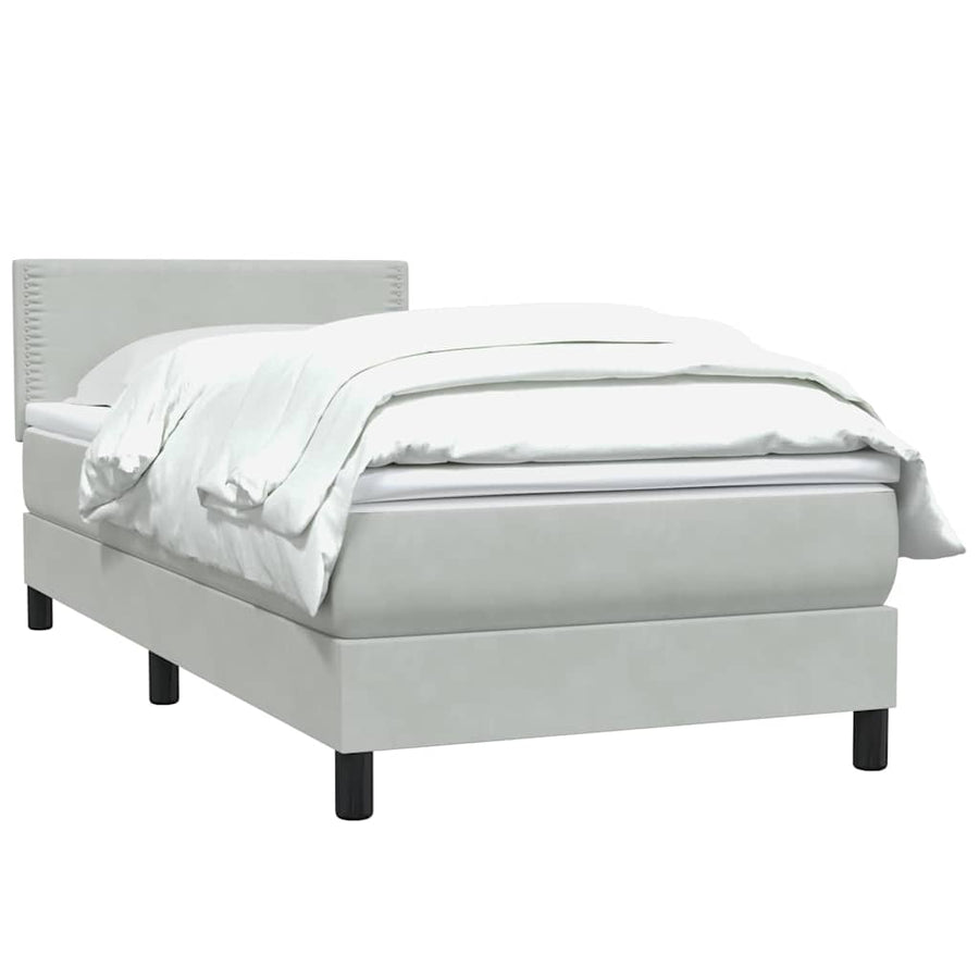 Boxspring met matras fluweel lichtgrijs 80x210 cm