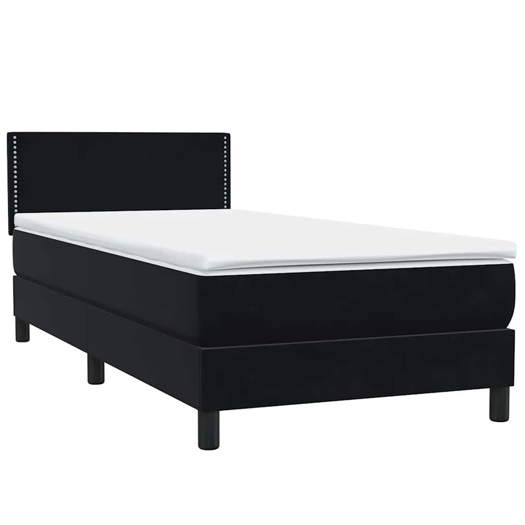 Boxspring met matras fluweel zwart 90x210 cm