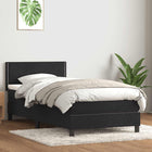 Boxspring 90x210 cm fluweel zwart