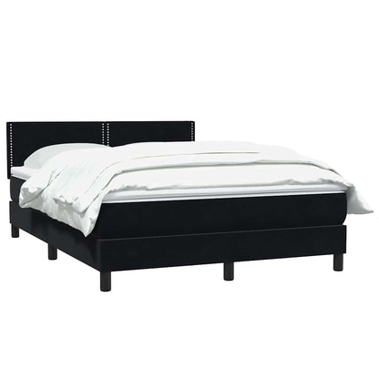 Boxspring met matras fluweel zwart 160x210 cm