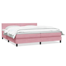 Boxspring met matras fluweel roze 180x210 cm