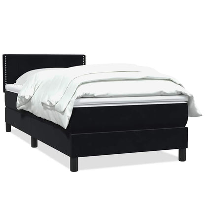 Boxspring met matras fluweel zwart 80x220 cm