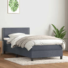 Boxspring met matras 90x220 cm donkergrijs fluweel