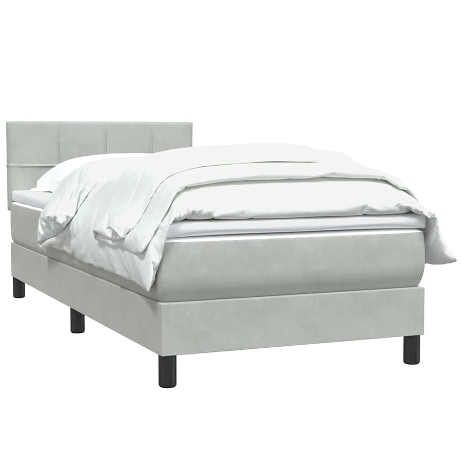 Boxspring met matras fluweel lichtgrijs 80x210 cm
