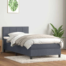 Boxspring met matras fluweel donkergrijs 80x210 cm