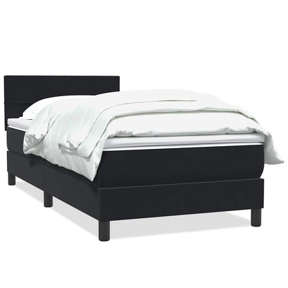 Boxspring met matras fluweel zwart 90x210 cm