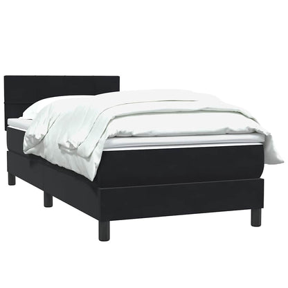 Boxspring met matras fluweel zwart 90x210 cm