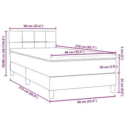 Boxspring met matras fluweel zwart 90x210 cm