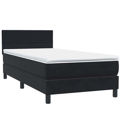 Boxspring met matras fluweel zwart 90x210 cm
