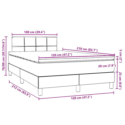 Boxspring met matras fluweel lichtgrijs 120x210 cm