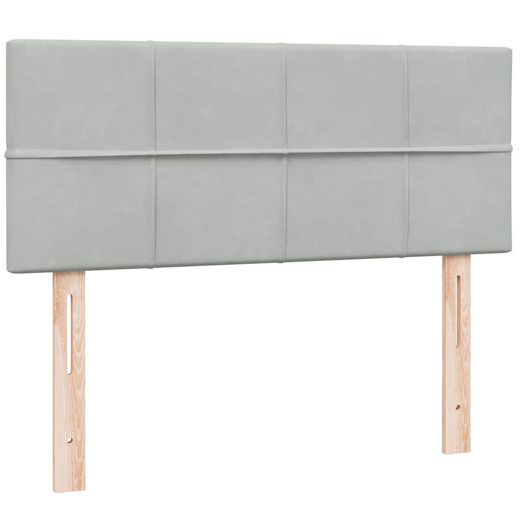 Boxspring met matras fluweel lichtgrijs 120x210 cm