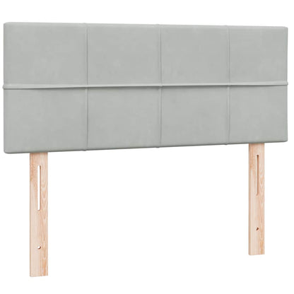 Boxspring met matras fluweel lichtgrijs 120x210 cm