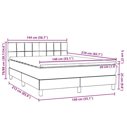 Boxspring met matras fluweel roze 140x210 cm
