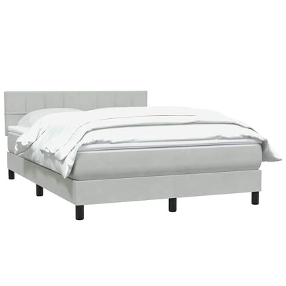 Boxspring met matras fluweel lichtgrijs 160x210 cm