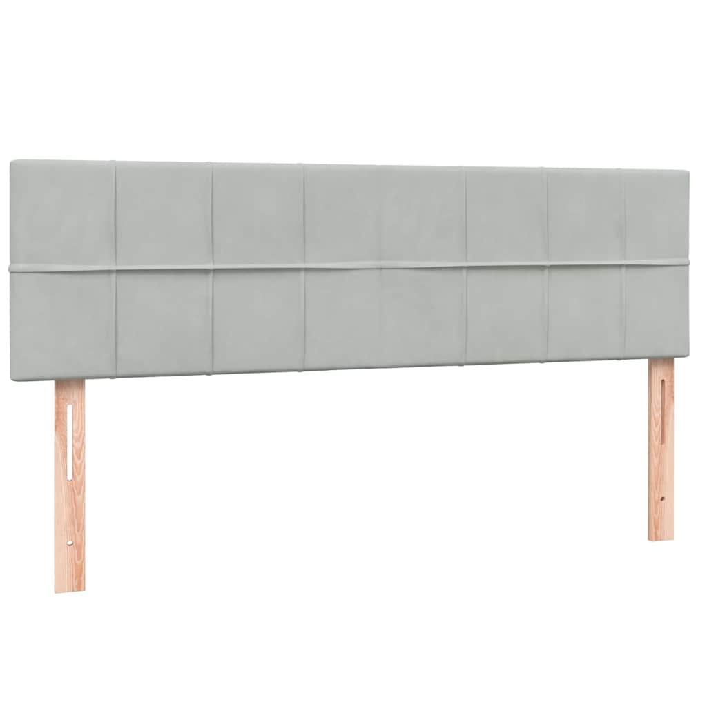 Boxspring met matras fluweel lichtgrijs 160x210 cm
