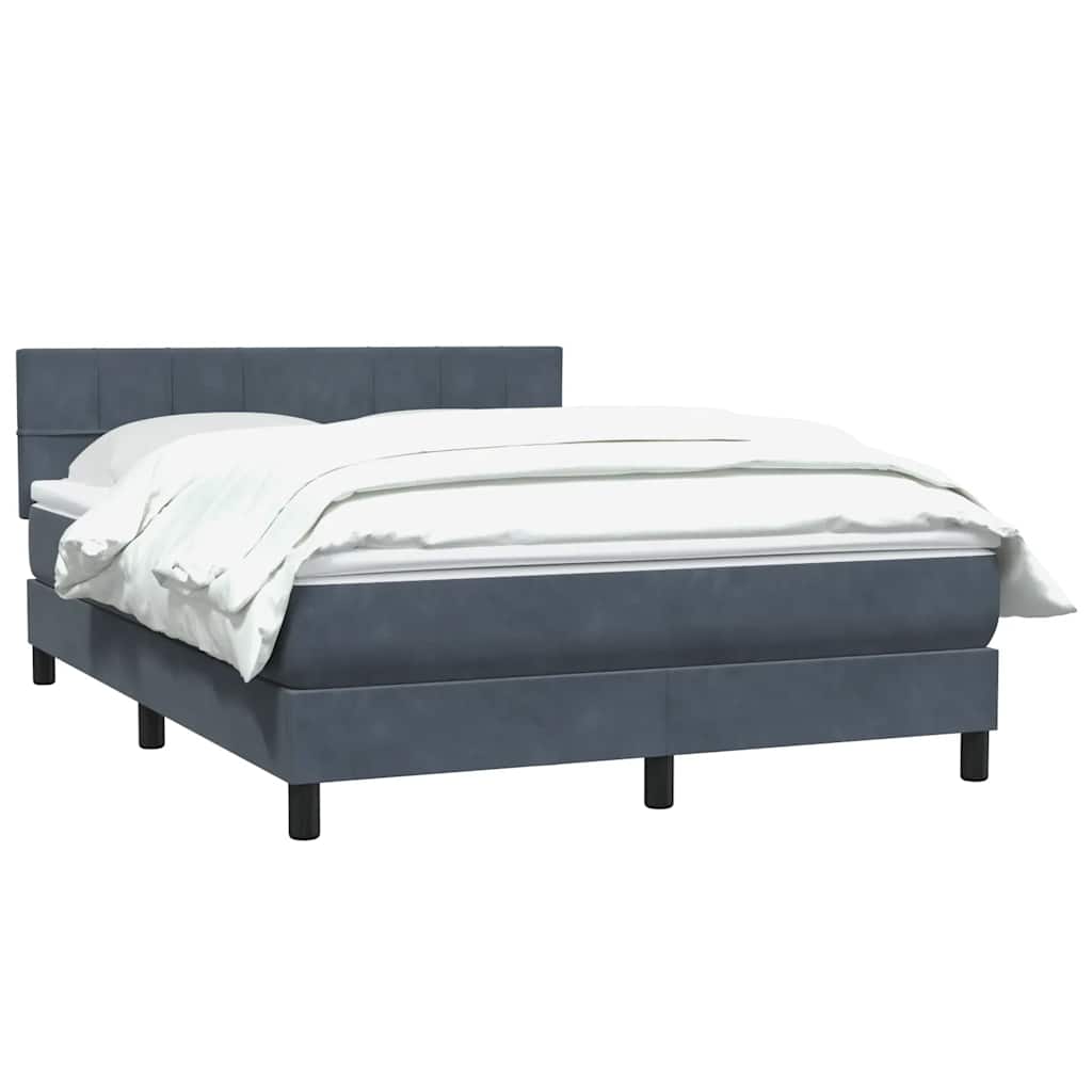 Boxspring met matras fluweel donkergrijs 160x210 cm