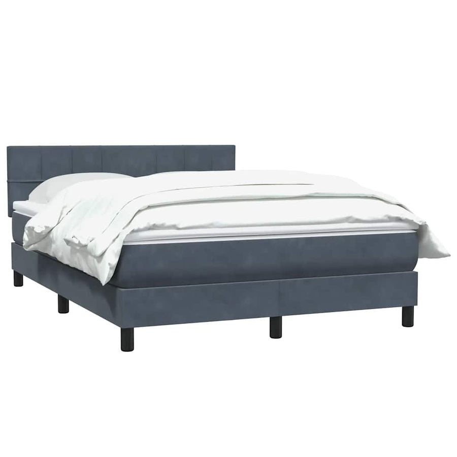 Boxspring met matras fluweel donkergrijs 160x210 cm