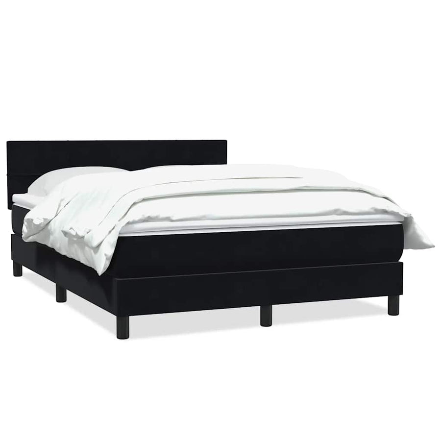Boxspring met matras fluweel zwart 160x210 cm