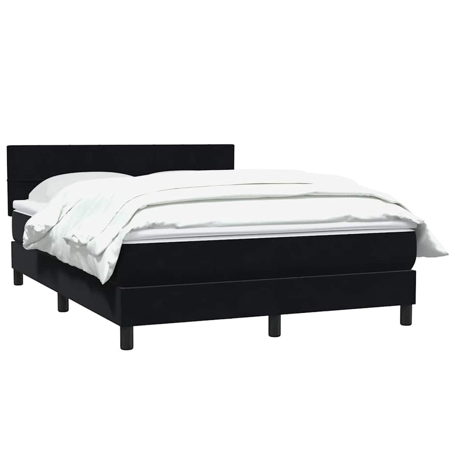 Boxspring met matras fluweel zwart 160x210 cm