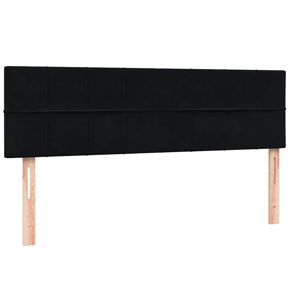 Boxspring met matras fluweel zwart 160x210 cm