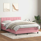 Boxspring met matras 160x210 cm roze fluweel