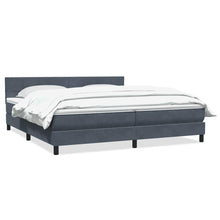 Boxspring met matras fluweel donkergrijs 180x210 cm