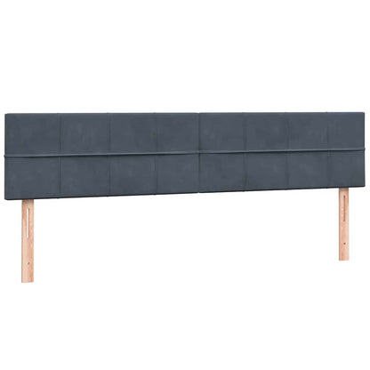 Boxspring met matras fluweel donkergrijs 180x210 cm