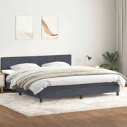 Boxspring met matras 180x210 cm donkergrijs fluweel