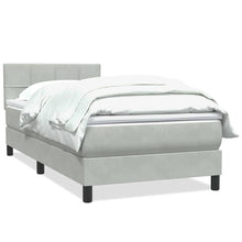 Boxspring met matras fluweel lichtgrijs 80x220 cm