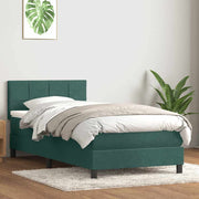 Boxspring met matras 80x220 cm donkergroen fluweel