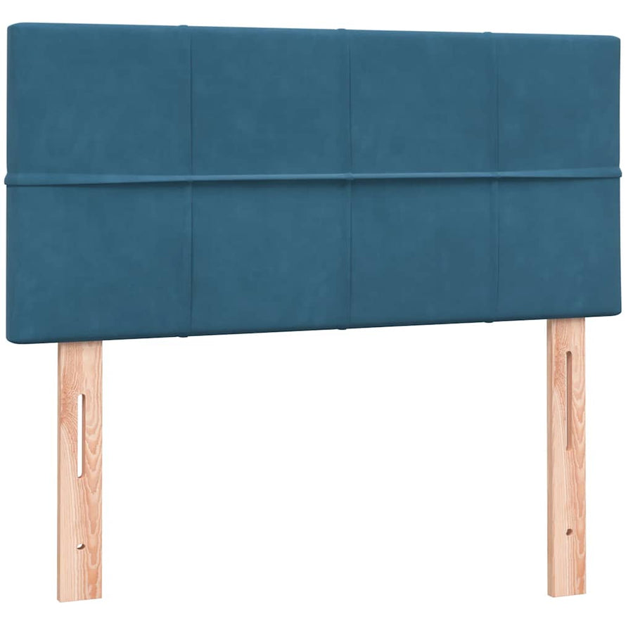 Boxspring met matras fluweel donkerblauw 80x220 cm