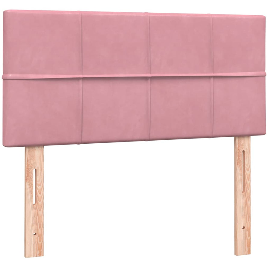 Boxspring met matras fluweel roze 80x220 cm